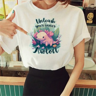 เสื้อยืด พิมพ์ลาย Axolotl สไตล์ญี่ปุ่น ฮาราจูกุ แนวสตรีท สําหรับผู้หญิง