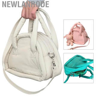 Newlanrode Puffer Down Shoudler Bag  Padding Large  Zipper Soft Portable Stylish for Lady Autumn