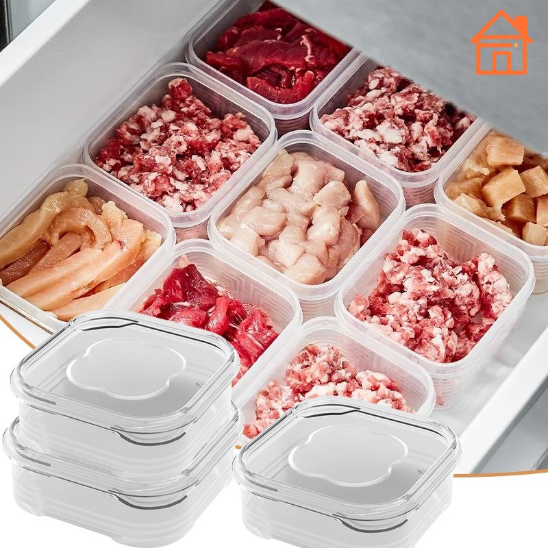 ตู้เย็น เนื้อแช่แข็ง กล่องเก็บของต้านเชื้อแบคทีเรีย / เกรดอาหาร กล่องพีวีซีใส รักษาความสด / กล่องอาหาร ตั้งแคมป์กลางแจ้ง