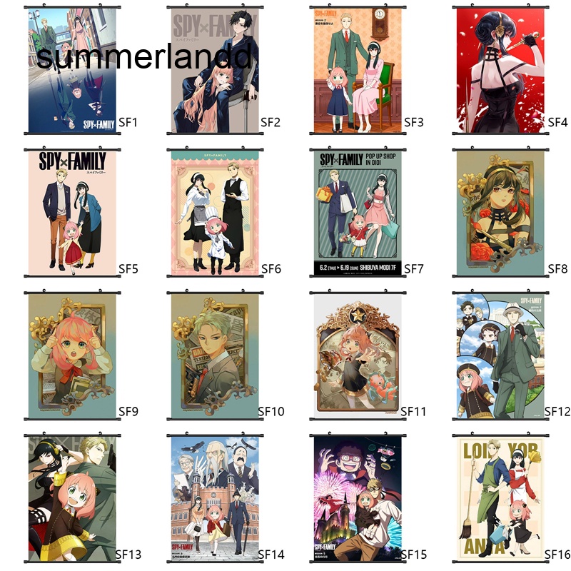 Sl โปสเตอร์ภาพวาดผ้าใบ รูปการ์ตูนอนิเมะ Spy X Family Scroll สําหรับตกแต่งบ้าน