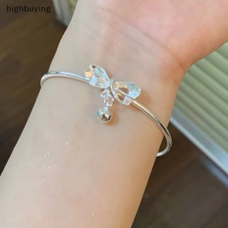 [highbuying] กําไลข้อมือ ประดับโบว์ สีเงิน ปรับได้ ของขวัญวันแต่งงาน แฟชั่นสําหรับผู้หญิง