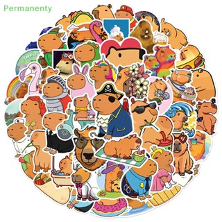 Permanenty 50 ชิ้น การ์ตูน Capybara สติกเกอร์ ตกแต่ง DIY โทรศัพท์ โน๊ตบุ๊ค สติกเกอร์เด็ก สินค้าดี