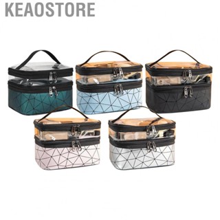 Keaostore Double Layer Makeup Bag Portable Vertical Storage Case Large  Cosmetic for Travel