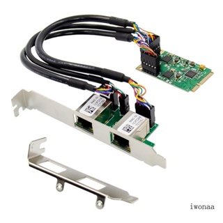 Iwo การ์ดกิกะบิต Mini PCIE RTL8111F 1000M RJ45 Lan 2 พอร์ต BASE-T Ethernet