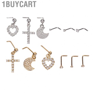 1buycart Nose Studs Piercing Jewelry  6pcs Stud Practical L Shaped for Daily Use