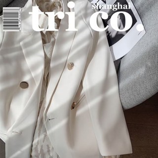 Summer suit jacket women white blazer women spring  autumn 2023 new Korean premium texture suit top light breathable loose and comfortable suit women