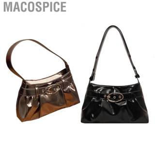 Macospice Women Shoulder Bag  Versatile Purse  Pleated for Shopping