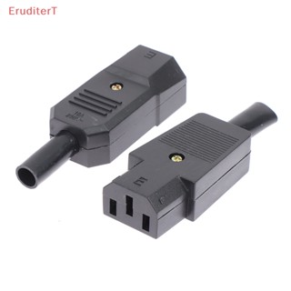 [EruditerT] ปลั๊กซ็อกเก็ตเชื่อมต่อสายเคเบิล AC 3Pin C13 C14 16A 250V ตัวเมีย ตัวผู้ [ใหม่]