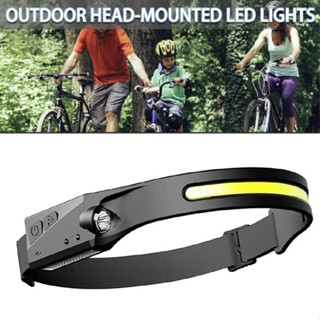 New Head Torch Rechargeable Go Beam 210° Head Lamp LED COB Headlamp Head Light