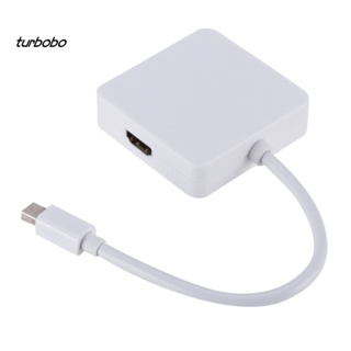 Turbobo 3in1 พอร์ตแสดงผล ขนาดเล็ก DP เป็น DVI VGA HDMI- สายเคเบิลอะแดปเตอร์เข้ากันได้กับ MacBook Thunderbolt