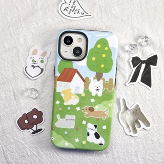 เคสโทรศัพท์มือถือ ซิลิโคน กันกระแทก ลายการ์ตูนสุนัข แมวน่ารัก สําหรับ Iphone 14Promax 13 11 12