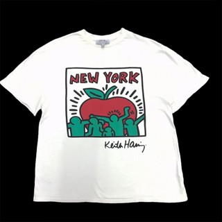 เสื้อยืดแขนสั้น พิมพ์ลายการ์ตูนอนิเมะ keith haring สําหรับผู้ชาย และผู้หญิง