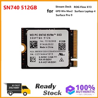 Wd SN740 SSD 512GB M.2 NVMe 2230 PCIe 4.0x4 สําหรับ Steam Deck Surface Pro 9 ROG Flow X13 GPD Win Max2 Surface Laptop 4