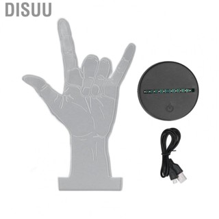 Disuu 3D  7 Colors Romantic Lamp Sign Language Night Light Touch Control For