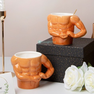 Creative Muscle Man Mug ถ้วยกาแฟเซรามิค Prank Gift Water Cup Funny Birthday Gift Creative Personality Funny Water Cup TH