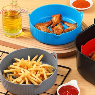 【COLORFUL】Air Fryer Pot Red/blue/grey Reusable Silicone 175g Air Fryer Baking Tray