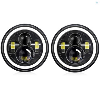 ไฟหน้ารถจักรยานยนต์ LED 7 นิ้ว 2 ชิ้น พร้อมไฟหน้า DRL ไฟเลี้ยวต่ํา ไฟสูง 7 นิ้ว 6000K 140W IP67 กันน้ํา