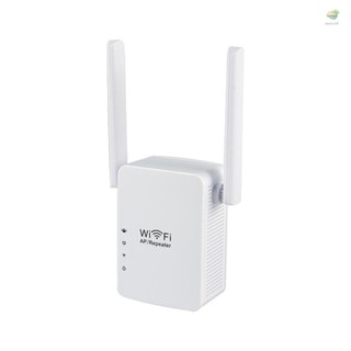 เครื่องขยายสัญญาณ WiFi ไร้สาย 300Mbps พร้อมเสาอากาศคู่ ปลั๊ก EU สําหรับบ้าน ออฟฟิศ