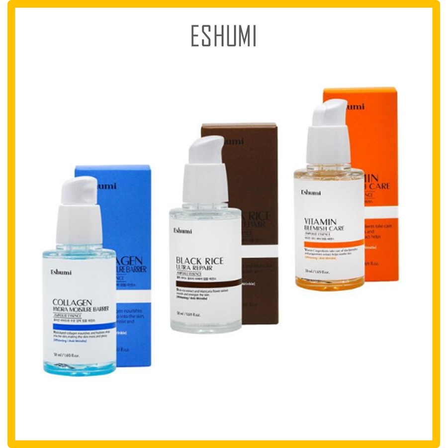 Eshumi แอมพูลวิตามินซี คอลลาเจน รักษาฝ้า ซ่อมแซมผิวหน้า ให้ความชุ่มชื้น สีดํา / Eshumi Vitamin Blemi