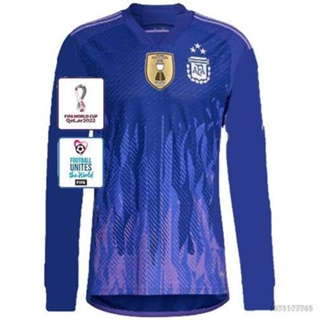 Si 22-23 เสื้อยืดแขนยาว พิมพ์ลาย World Cup Winner Argentina 3 Star Away พลัสไซซ์