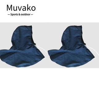 MUVAKO ปลอกสวมคอ ผ้าฝ้าย ปรับได้ สีดํา สําหรับช่างเชื่อม 2 ชิ้น