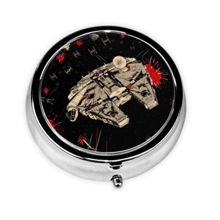 Star Wars กล่องยา วิตามิน ทรงกลม สีเงิน แบบพกพา 2.1 นิ้ว สําหรับเดินทาง