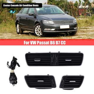 ช่องระบายอากาศเครื่องปรับอากาศรถยนต์ สีดํา แบบเปลี่ยน สําหรับ VW Passat B6 B7 CC R36 3AB 819 701 A 3AB 819 702 A 3AD 819 728 A