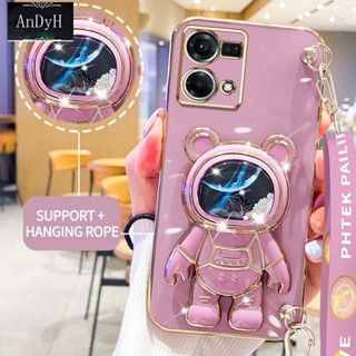 Andyh เคสโทรศัพท์มือถือ ลายนักบินอวกาศ 3D พร้อมสายคล้อง สําหรับ OPPO RENO 8T 4G RENO 9 5G RENO 9 Pro 5G