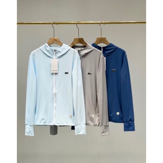 ❤️❤️【พร้อมส่ง】❤️❤️  Lacost** เสื้อเบลาส์ แขนยาว มีฮู้ด ป้องกันแดด สําหรับผู้หญิง ผู้ชาย