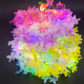 OCEANMAPDZ พวงหรีดคาดศีรษะ ดอกไม้จําลอง มีไฟ LED เรืองแสง สําหรับเจ้าสาว งานแต่งงาน