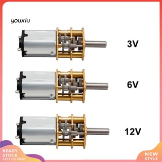 Youxiu มอเตอร์เกียร์โลหะ DC 3V 6V 12V GA12-N20 ขนาดเล็ก พร้อมล้อ