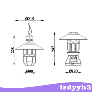 [Lzdyyh3] โคมไฟ LED ฉุกเฉิน กันน้ํา แบบพกพา สไตล์เรโทร สําหรับตั้งแคมป์ เดินป่า โรงรถ บาร์บีคิว เอาตัวรอด