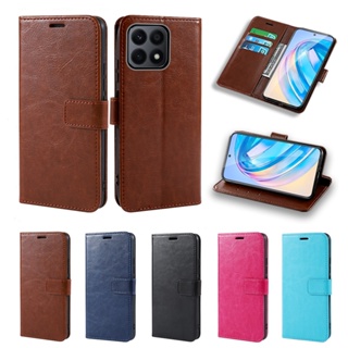 Stand Card Wallet Cover Case Leather PU Magnetic Flip Case For Huawei Honor X8a 4G CRT-LX1 LX2 LX3 6.7"