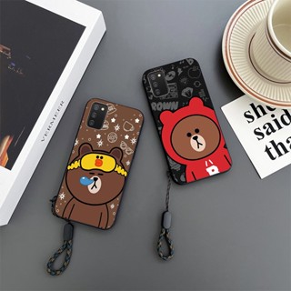 เคสโทรศัพท์มือถือ กันกระแทก ลายการ์ตูนหมีบราวน์ สําหรับ Samsung Galaxy A01 A02 A02S A03S A10 A10S A11 A12 A20 A21S A22 A23 A30 A31 A32 4G 5G