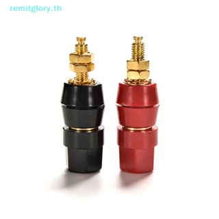 Remitglory แจ็คปลั๊กกล้วย สายเคเบิลลําโพง เครื่องขยายเสียง สีทอง 2 ชิ้น