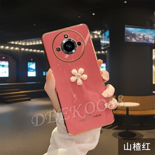 เคสโทรศัพท์มือถือ แบบนิ่ม ลายดอกไม้ 3D ขอบตรง สําหรับ Realme 11 10 Pro+ Pro 5G C53 C55 NFC 4G Plus Realme11Pro RealmeC53NFC RealmeC55