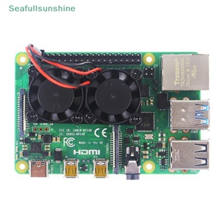 Seaf&gt; โมดูลฮีทซิงค์พัดลมระบายความร้อน CPU PCB แบบคู่ สําหรับ Raspberry pi 4 well