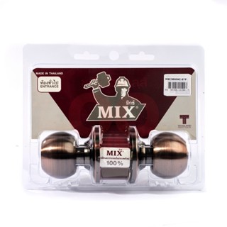 MIX ลูกบิดประตูหัวกลม ไส้กุญแจเวเฟอร์ ระบบห้องทั่วไป สีรมแดงดำ รุ่น MXC-3600-AC ผลิตจากวัสดุสแตนเลส เกรด 304 (มิกซ์)