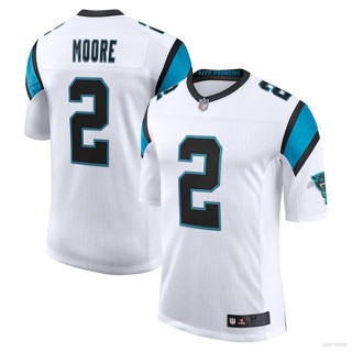 เสื้อกีฬาแขนสั้น ลายทีมชาติแคโรไลนา YP2 NFL Panthers D.J. เสื้อยืดกีฬา แขนสั้น พิมพ์ลายทีมชาติฟุตบอล Moore Vapor สีขาว พลัสไซซ์ PY2