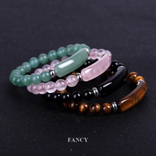 Fancy สร้อยข้อมือผู้ชาย 8 มม. จักระธรรมชาติ อาเกต นิล โยคะ บําบัดพลังงาน Lapis Lazuli ลูกปัดกําไลข้อมือ ยืดหยุ่น ชีพจร เครื่องประดับผู้หญิง