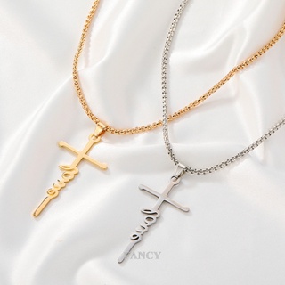 Fancy สร้อยคอโชคเกอร์ จี้ไม้กางเขน ขนาดเล็ก สไตล์ฮิปฮอป สีทอง สีเงิน สําหรับผู้หญิง