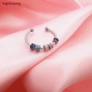 [highbuying] แหวนสเตนเลส แบบเกลียว คลายเครียด เครื่องประดับแฟชั่น สําหรับผู้หญิง