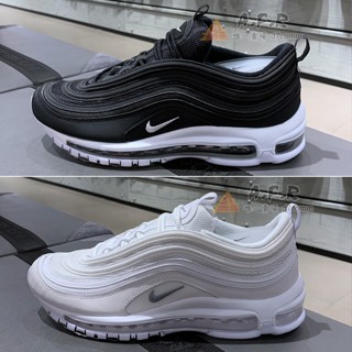 Nike Air Max 97 เบาะวิ่งจ๊อกกิ้ง สะท้อนแสง สีขาว ยืดหยุ่น สีดํา สําหรับผู้ชาย ผู้หญิง 921826-101