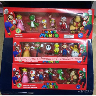 [พร้อมส่ง] โมเดลฟิกเกอร์ การ์ตูนญี่ปุ่น Super Mario Mario Mushroom Princess Yoshi 6 NQVA