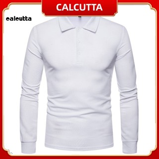 [calcutta] เสื้อเชิ้ตแขนยาว คอปก เข้ารูป เรียบง่าย สีพื้น สไตล์สตรีท สําหรับผู้ชาย