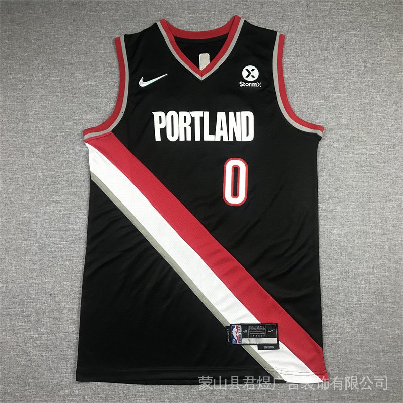 เสื้อกีฬาบาสเก็ตบอล NBA Jersey Portland 0# Lillard 75a สีดํา 2022 407345