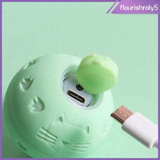 [Flourishroly5] ลูกบอลซิลิโคนไฟฟ้า 2 โหมด พร้อมไฟ Led ของเล่นสําหรับแมว ลูกสุนัข