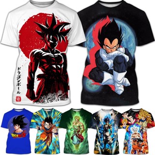 เสื้อยืดแขนสั้นลําลอง พิมพ์ลายการ์ตูน Dragon Ball Z 3 มิติ เหมาะกับฤดูร้อน สไตล์คลาสสิก สําหรับผู้ชาย และผู้หญิง