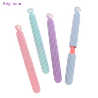 Brightstar หวีพลาสติก ขนาดเล็ก แบบพกพา ลายการ์ตูนอุ้งเท้าแมวน่ารัก สําหรับเด็กผู้หญิง