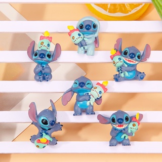 โมเดลฟิกเกอร์ Lilo and Stitch Stitch PVC ของเล่นสําหรับเด็ก 6 ชิ้น ต่อชุด